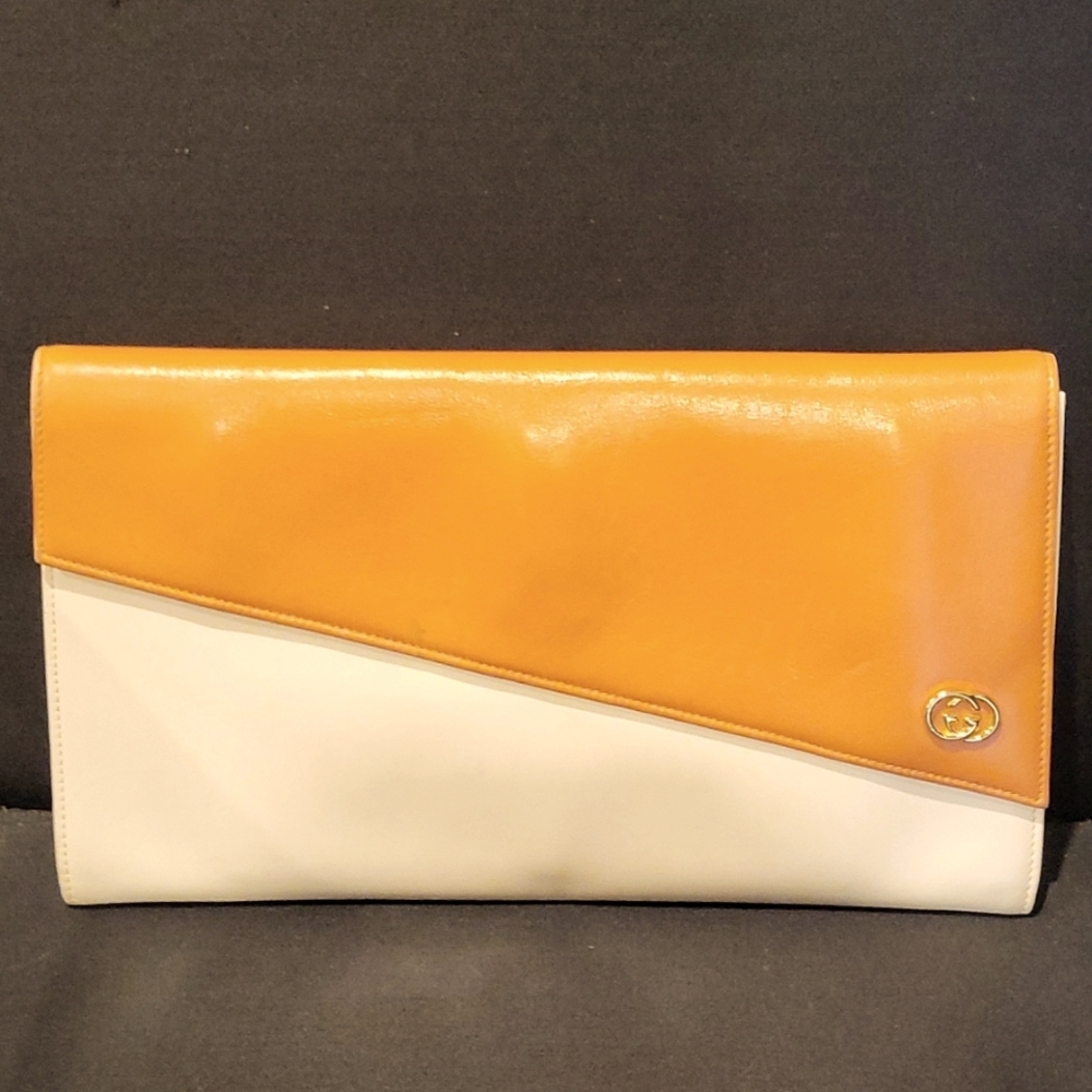Gucci Clutch Bag  Orange and Off white.